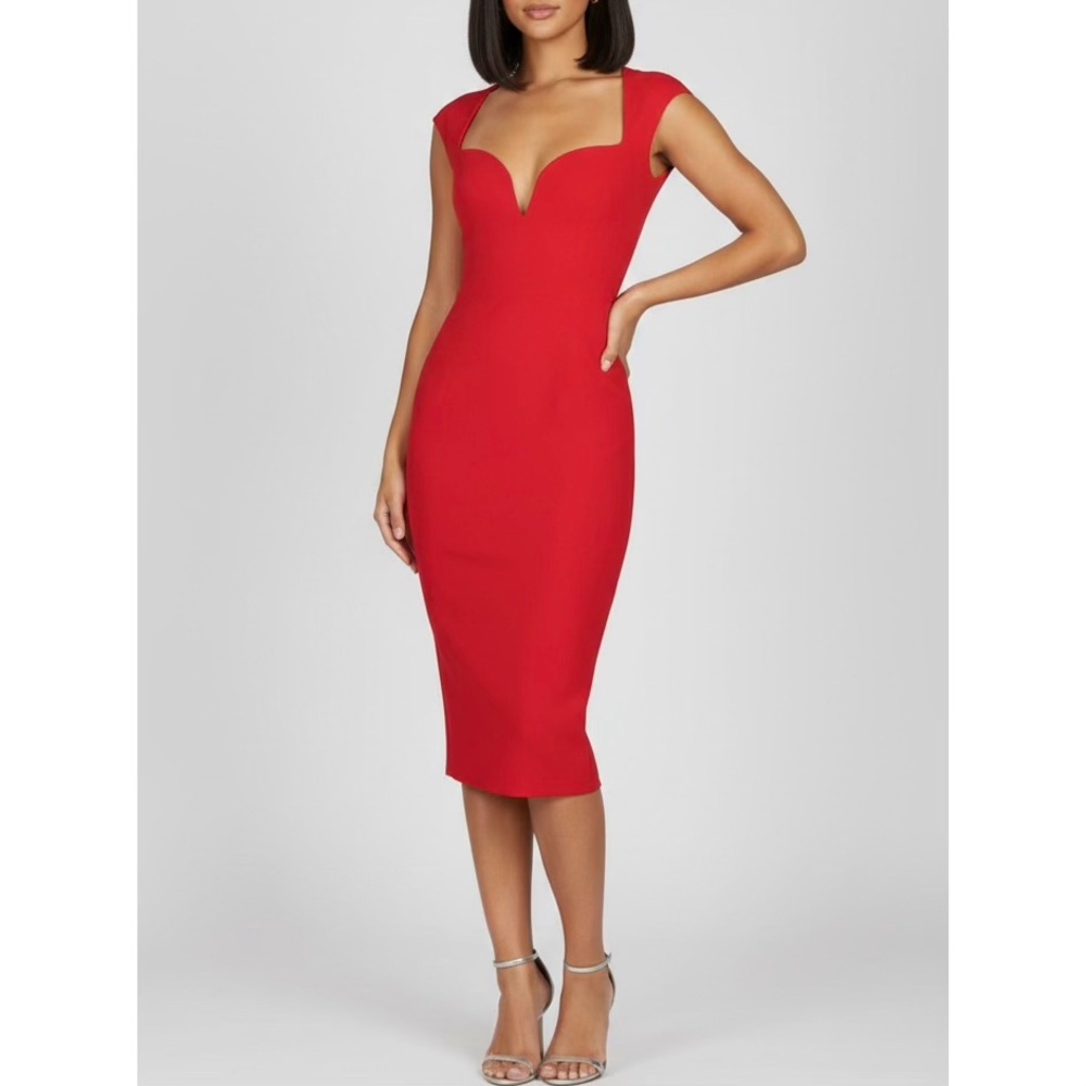 Nookie Madonna Midi Dress In Cherry Red Xs Nwt